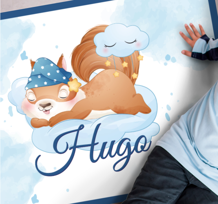 Aranyos mókus álmodik Vinil szőnyeg nevekkel - TenStickers