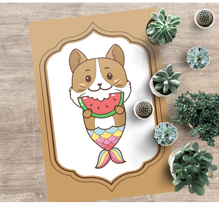 Aranyos sellő karakter vinil szőnyeg állat - TenStickers