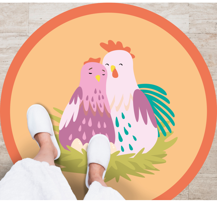 Bájos tollas barátok Vinil szőnyeg kör alakú - TenStickers