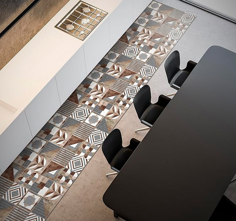 Barna cementin vinil szőnyeg mozaik - TenStickers