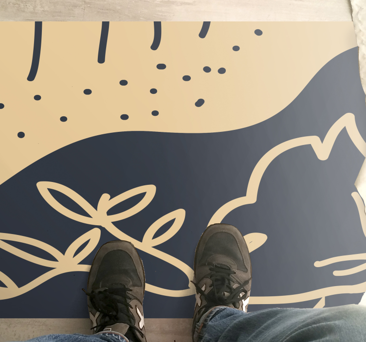 Beige levelek mintás vinil szőnyeg természet - TenStickers