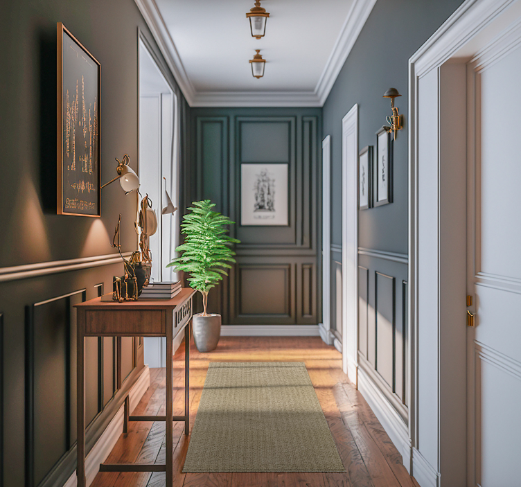 Bézs monocolor szövet modern előszoba szőnyeg - TenStickers