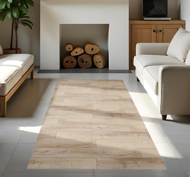 Bézs parketta vinil szőnyeg fa hatása - TenStickers