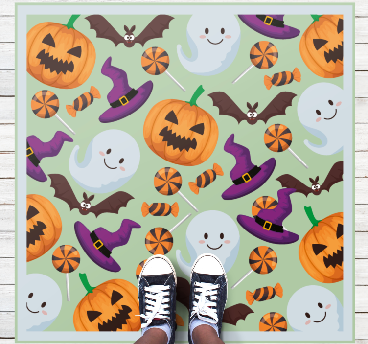 Boldog halloweeni hangulatok vinil szőnyeg halloween - TenStickers
