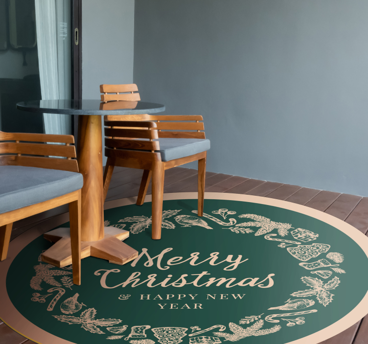 Kellemes karácsonyi ünnepeket és boldog új évet karácsonyi mat - TenStickers