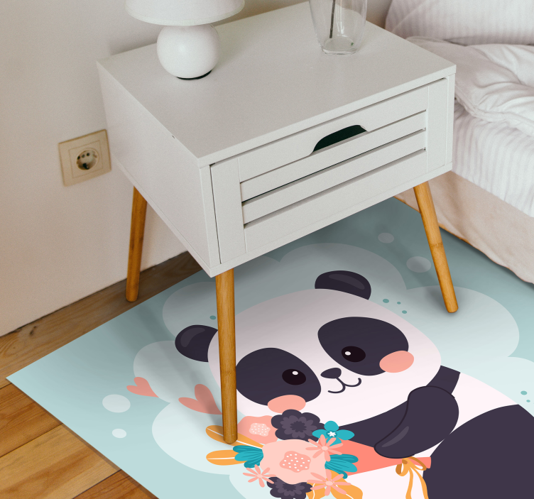 Boldog panda arc állati szőnyeg - TenStickers