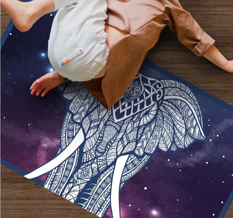 Bonyolult elefántgrafika Vinil szőnyeg nevekkel - TenStickers