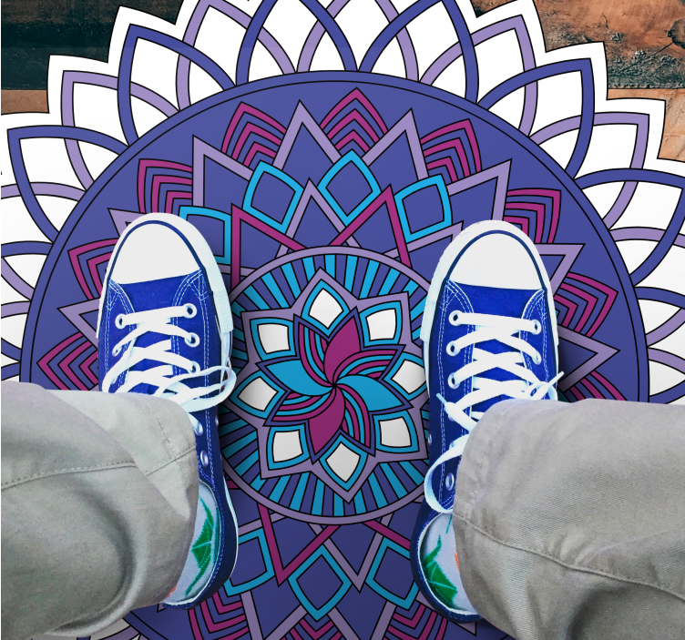 Bonyolult virágkötészet vinil szőnyeg mandala - TenStickers