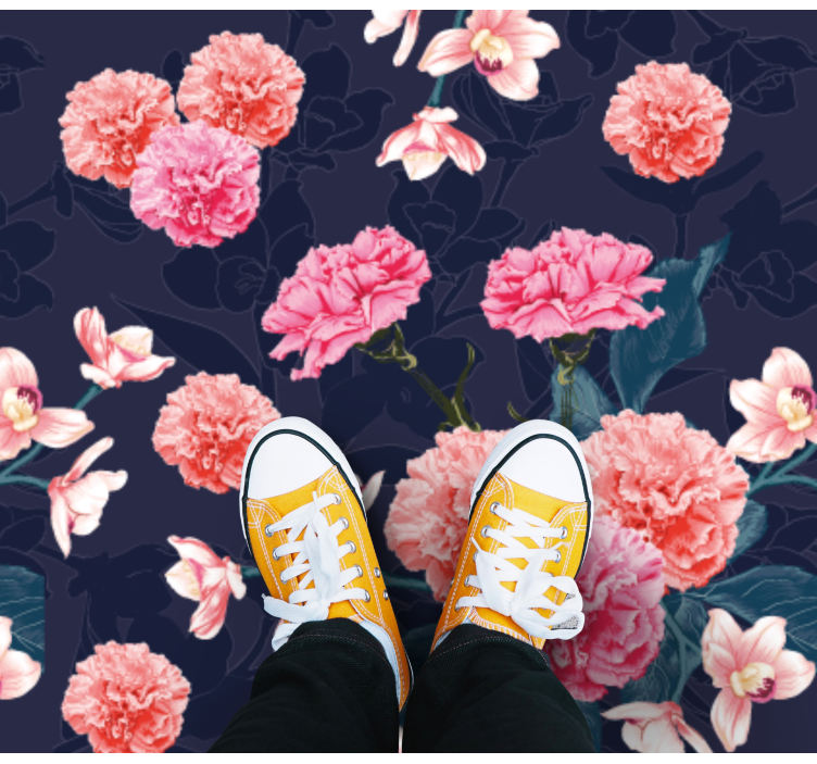 Botanikai álommotívum vinil szőnyeg virágok és növények - TenStickers