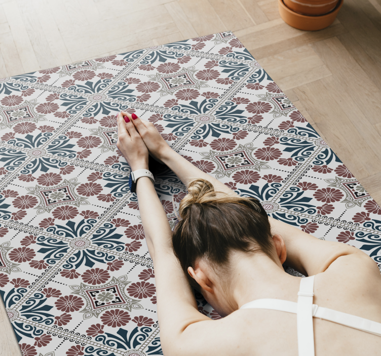 Botanikai elrendezés vinil szőnyeg csempe hatás - TenStickers