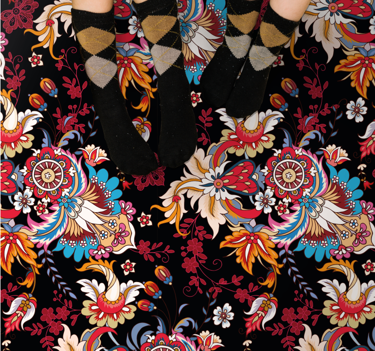 Botanikai inspiráció vinil szőnyeg mandala - TenStickers