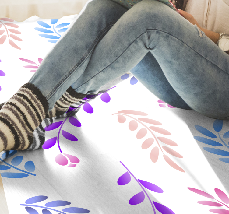 Botanikai levélelem vinil szőnyeg virágok és növények - TenStickers