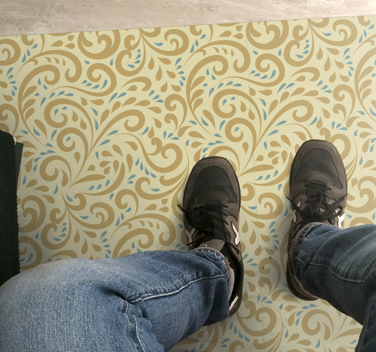 Botanikai örvény elem vinil szőnyeg virágok és növények - TenStickers