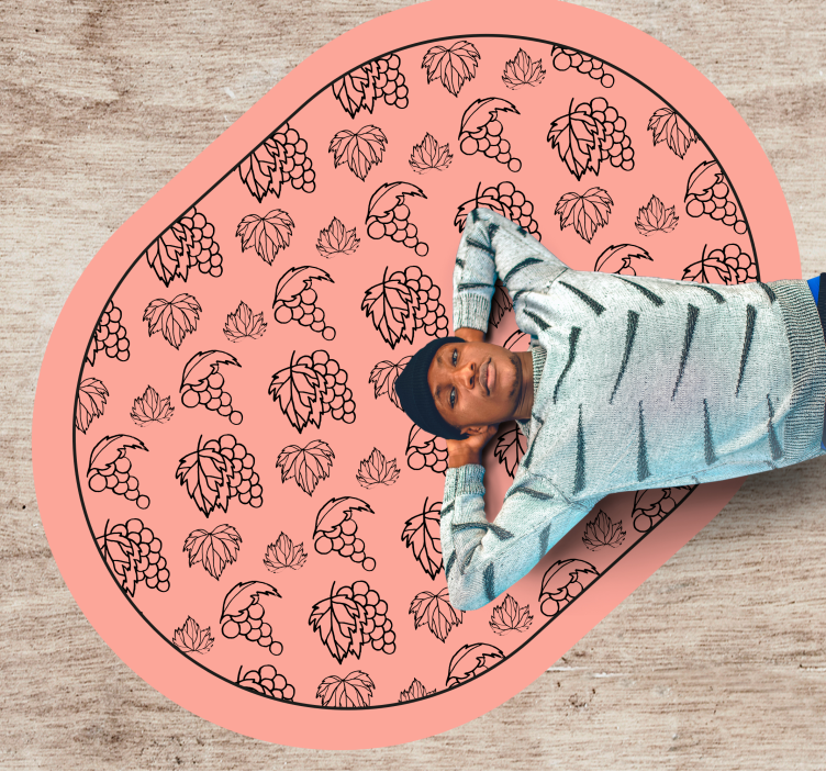 Botanikai szőlő minta vinil szőnyeg virágok és növények - TenStickers