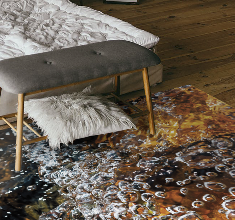 Bugyborékoló vízfolyás vinil szőnyeg - TenStickers