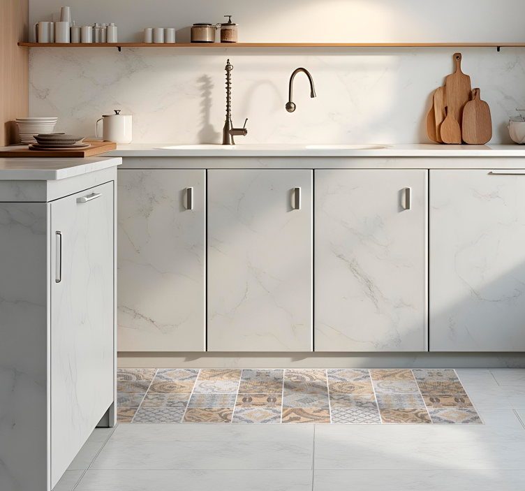 Cement arancioni vinil szőnyeg konyha - TenStickers