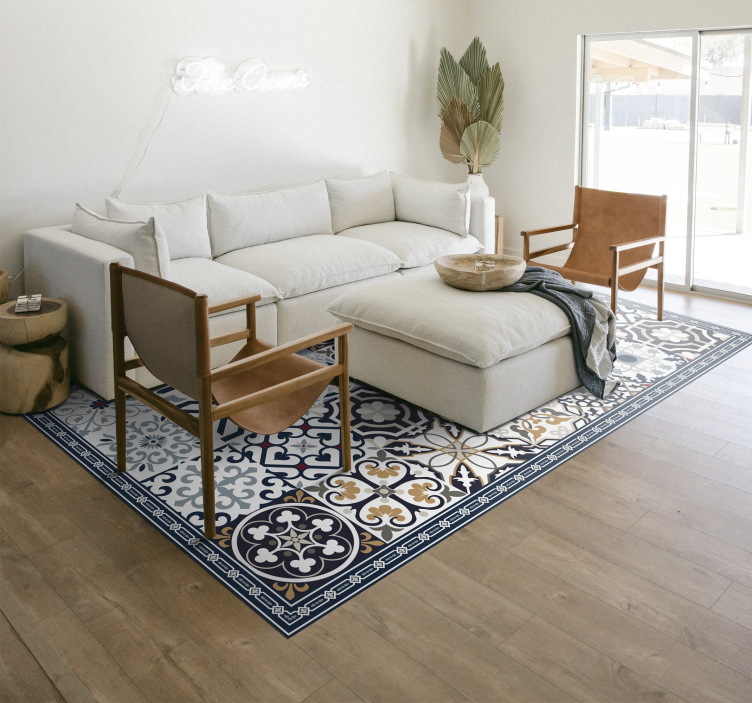 Cement minták csempe vinil szőnyeg - TenStickers