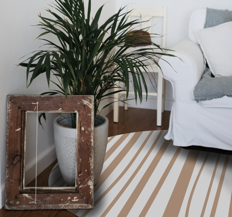 Csíkos barna nordic vinyl szőnyeg - TenStickers