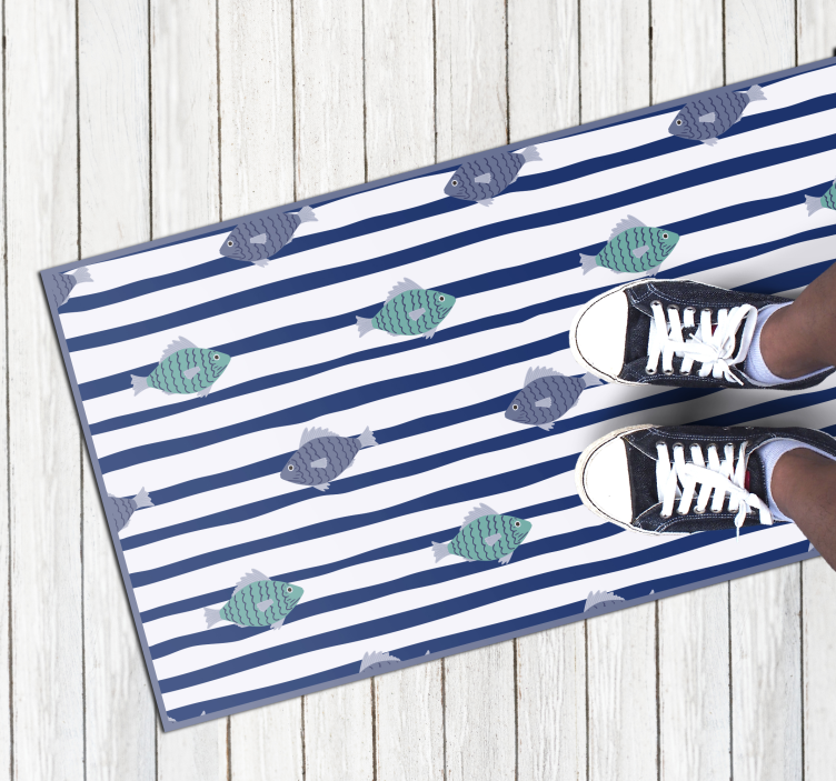 Csíkos halmintás vinil szőnyeg állat - TenStickers