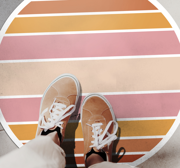 Csíkos ovális kivitel vinil szőnyeg csíkos - TenStickers