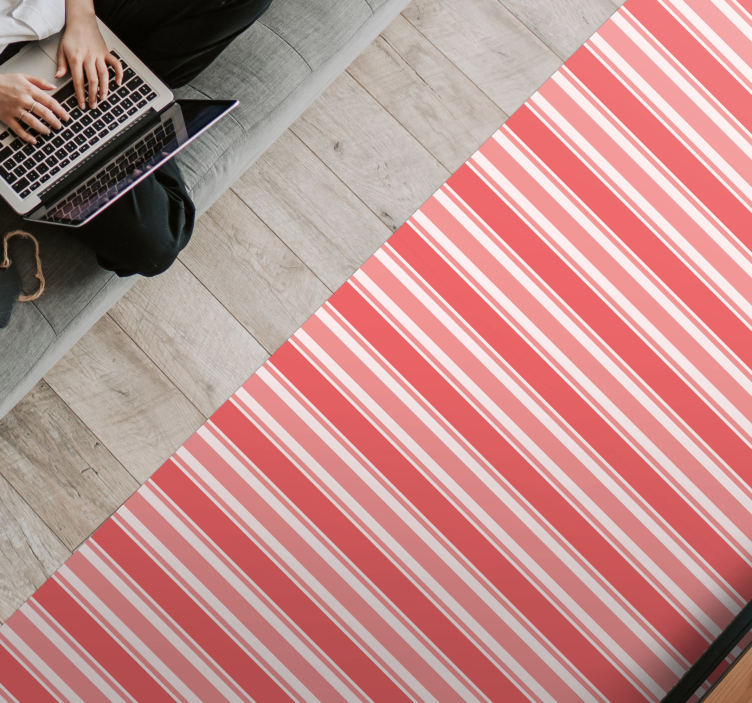 Csíkos rózsaszín harmónia vinil szőnyeg csíkos - TenStickers