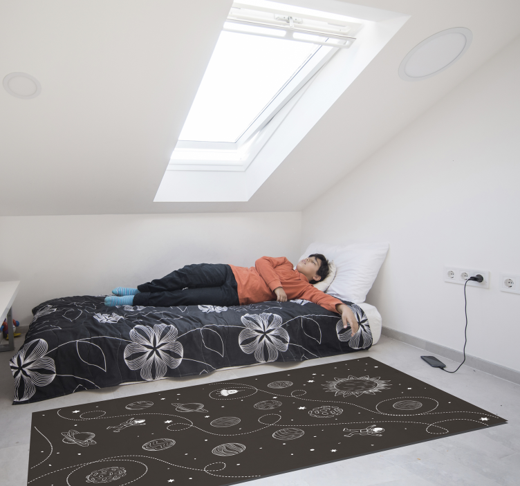 Mesés csillagok és bolygók, amelyek vinilszőnyeget rajzolnak - TenStickers