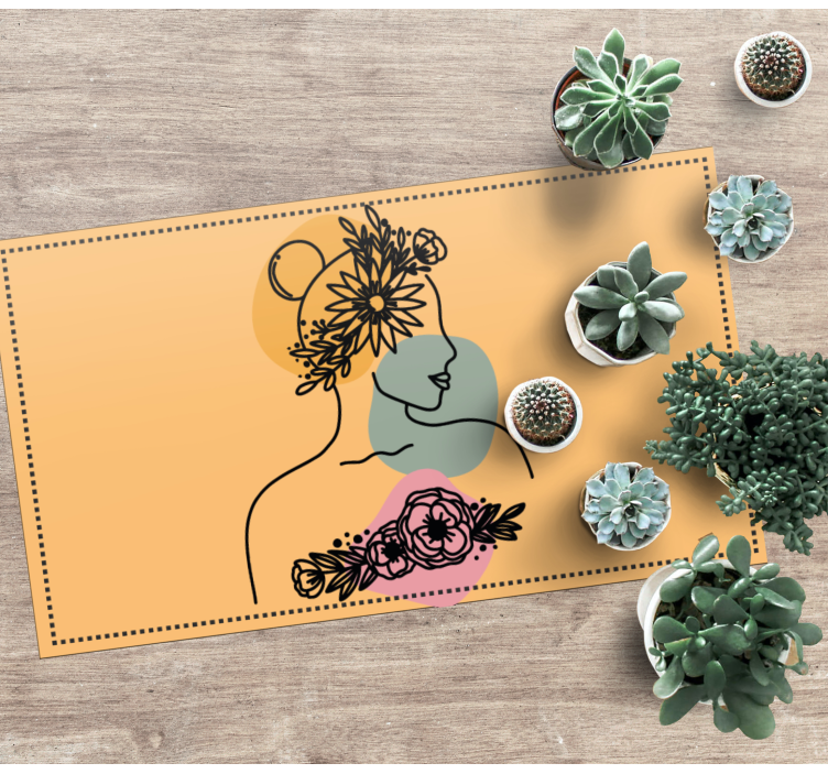 Csodálatos nő virág arc szőnyeg - TenStickers