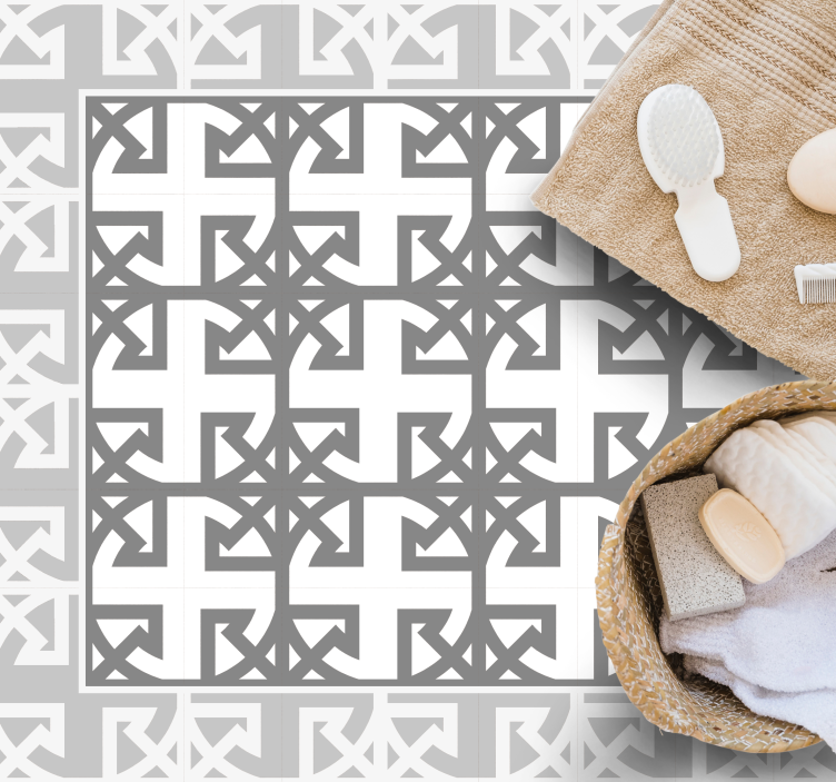 Dekoratív szürke minta vinil szőnyeg csempe hatás - TenStickers