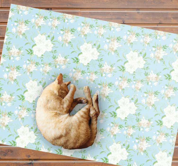 Derűs virágos elegancia vinil szőnyeg virágok és növények - TenStickers