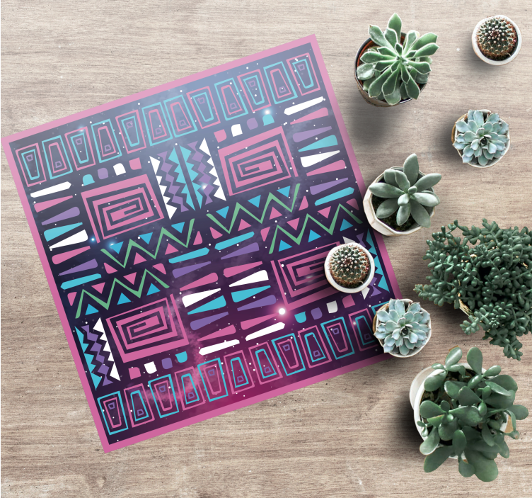 Dinamikus geometriai minták vinil szőnyeg etnikai - TenStickers