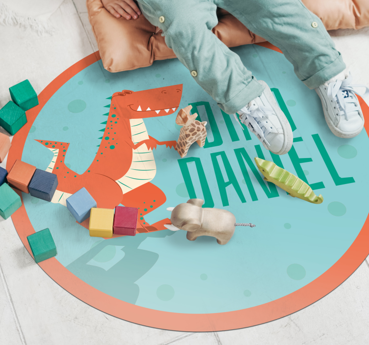 Dinoszaurusz testreszabható kör vinil szőnyeg mások - TenStickers