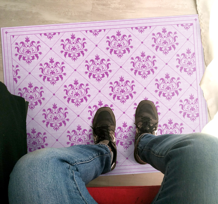 Díszes damaszt mintás vinil szőnyeg szüret - TenStickers