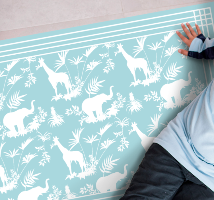 Dzsungel szafari jelenet vinil szőnyeg óvodák - TenStickers