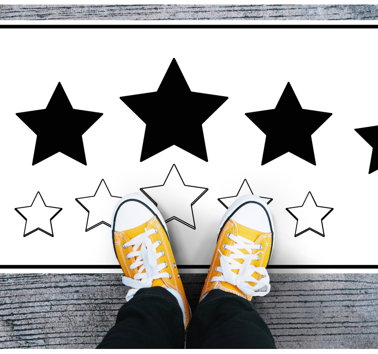 Fehér és fekete motívum vinil szőnyeg csillagok - TenStickers