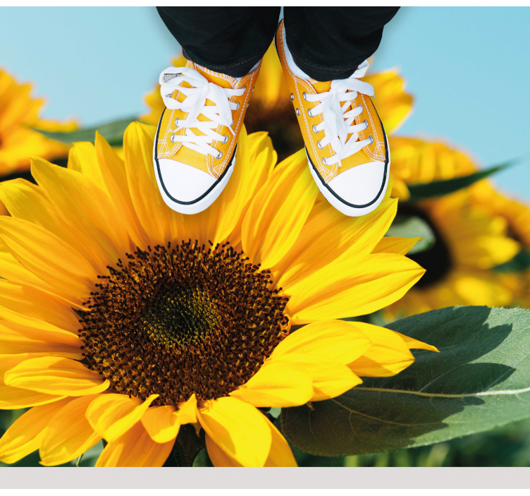 Egy napvirág közelről virágos vinil szőnyeg - TenStickers