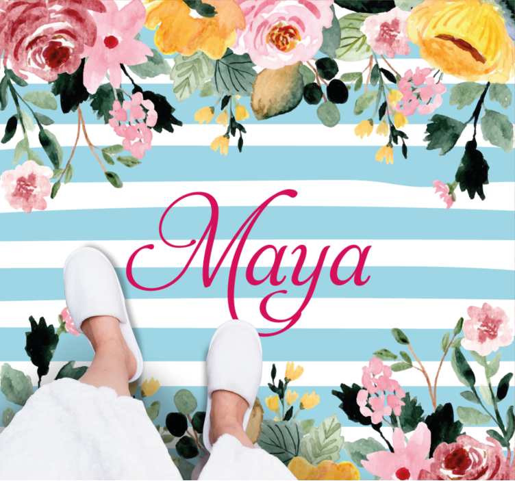 Egyedi botanikai tervezés vinil szőnyeg hálószoba - TenStickers