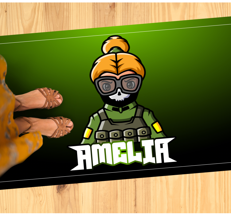 Névvel ellátott női katona vinil szőnyeg tiniknek - TenStickers