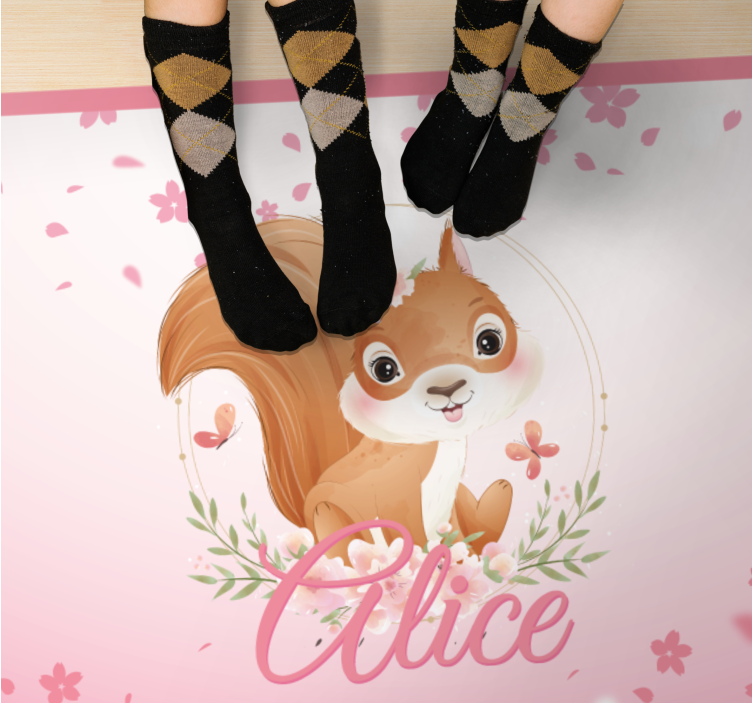 Mókus illusztráció Vinil szőnyeg nevekkel - TenStickers