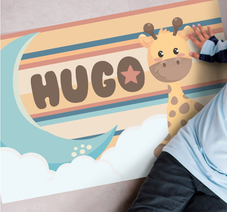 Zsiráf design vinil szőnyeg nevekkel - TenStickers