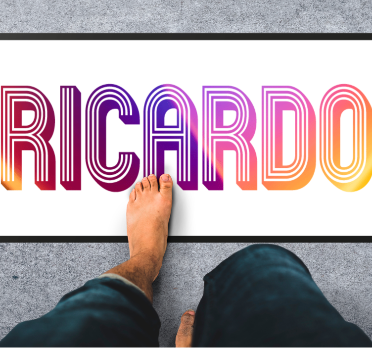 Egyedi név neon vinil szőnyeg tinik - TenStickers