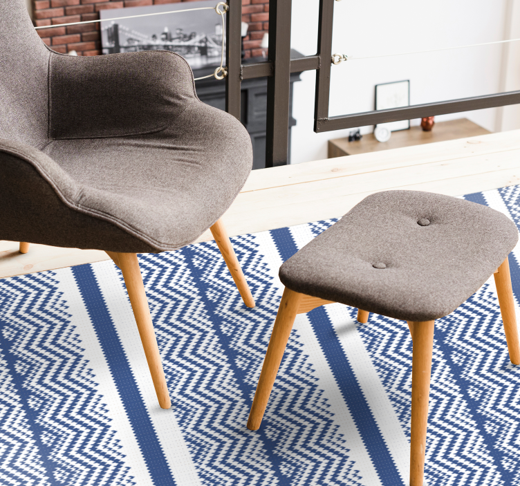 Egyszerű kék csíkos szőnyeg - TenStickers