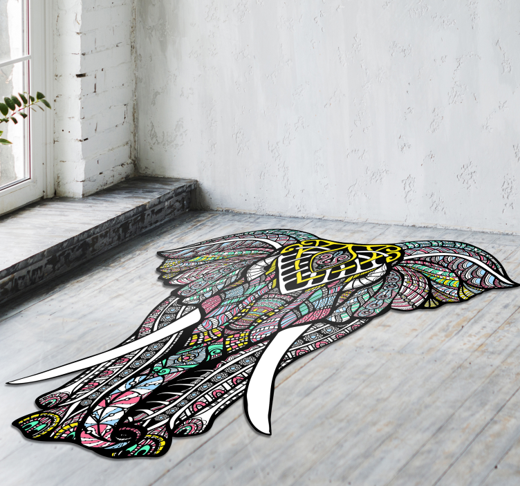 Csodálatos elefánt mandala vinyl szőnyeg - TenStickers