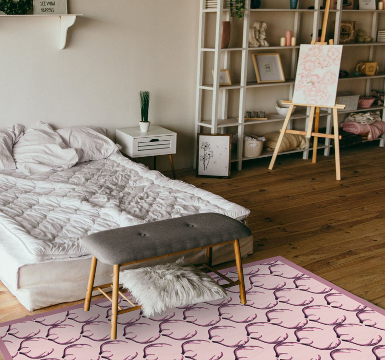 Elegáns agancs motívum vinil szőnyeg skandináv - TenStickers