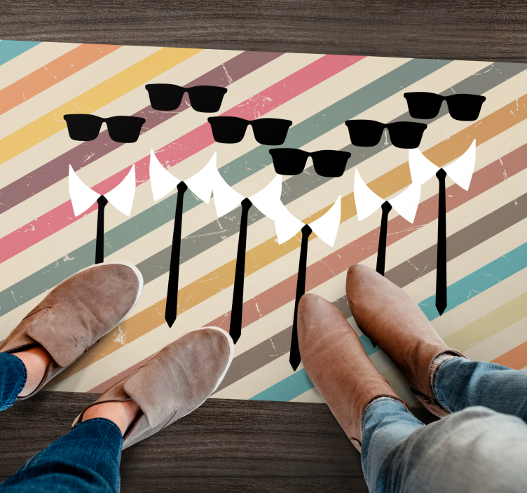 Elegáns csoportos öltözék vinil szőnyeg csíkos - TenStickers