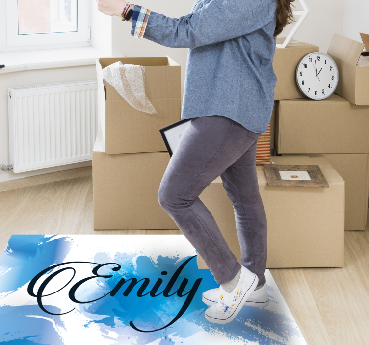 Kék folt névvel vinil szőnyeg tinik - TenStickers