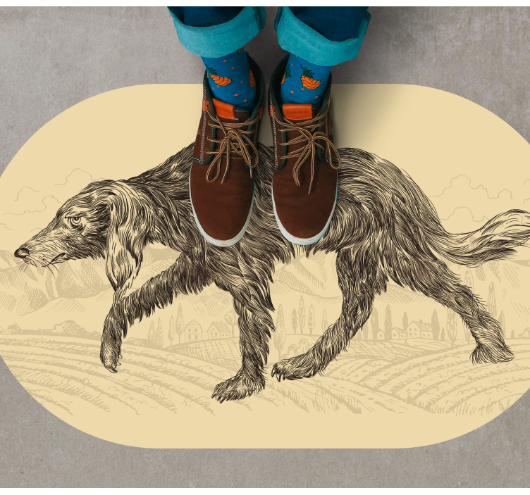 Elegáns kutya sziluett vinil szőnyeg állat - TenStickers