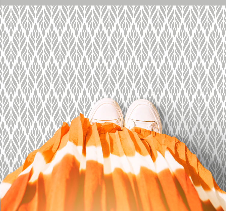 Szürke levélminta vinil szőnyeg modern - TenStickers