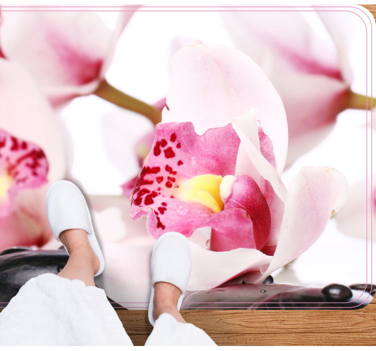 Elegáns orchidea dizájn vinil szőnyeg virágok és növények - TenStickers