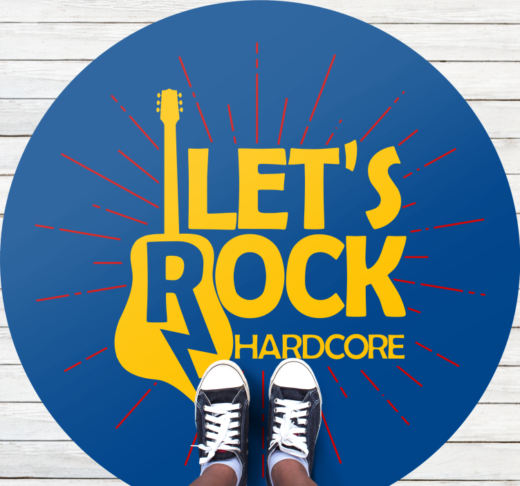 Elektromos gitár tribute Vinil szőnyeg kör alakú - TenStickers