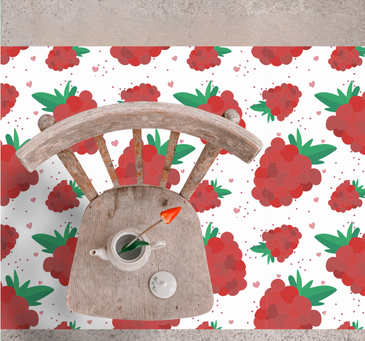 élénk bogyós minta vinil szőnyeg virágok és növények - TenStickers